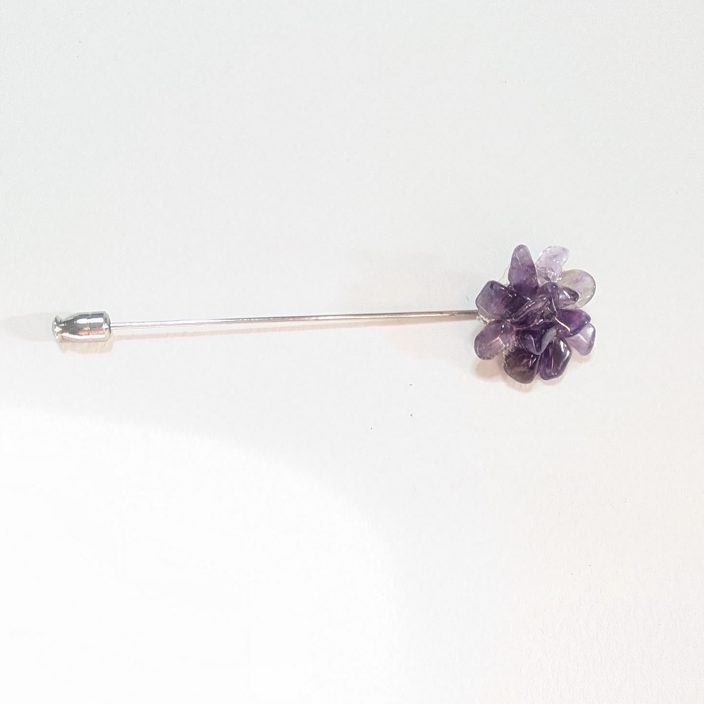 Amethyst Chip Stick Pin